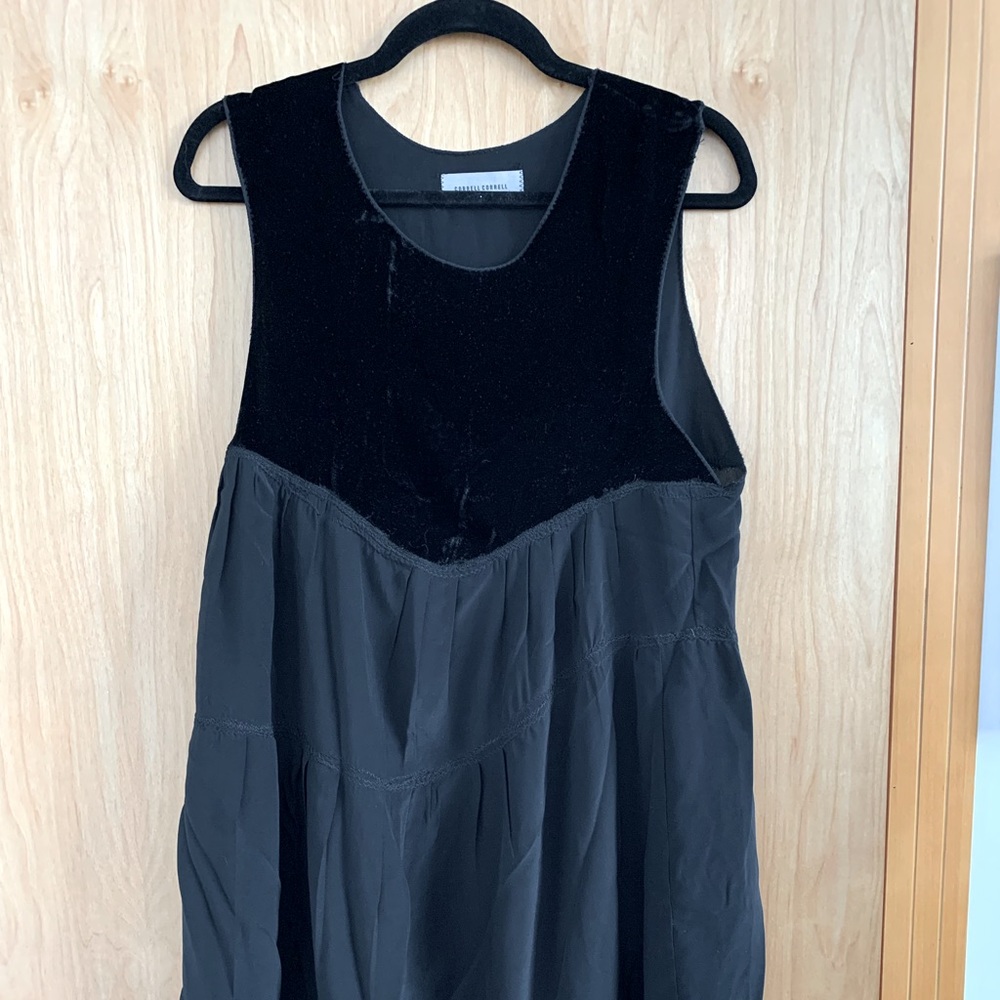 Black silk/velvet Corell Corell sleeveless dress